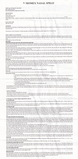 Hỗn dịch xịt mũi Momex Nasal Spray Hanlim điều trị viêm mũi theo mùa (18ml)