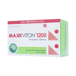 Viên nén Maxx Viton 1200 Ampharco U.S.A điều trị triệu chứng chóng mặt, suy giảm trí nhớ (10 vỉ x 10 viên)