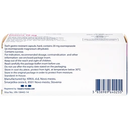 Thuốc Emanera 20mg KRKA điều trị trào ngược dạ dày thực quản (4 vỉ x 7 viên)