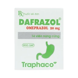Thuốc Dafrazol  Traphaco điều trị và phòng ngừa loét dạ dày tá tràng, viêm thực quản trào ngược (14 viên)