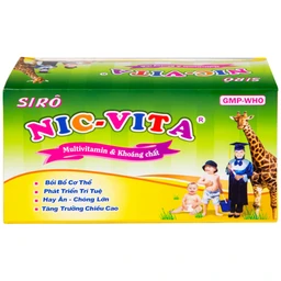 Siro Nic-Vita bổ sung dinh dưỡng, phát triển chiều cao ở trẻ em (20 ống x 10ml) 