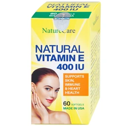 Viên uống giúp làm đẹp da, cải thiện sức khỏe da Natural Vitamin E 400 IU NatureCare (60 viên)