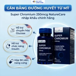 Viên uống giúp cân bằng đường huyết, giảm cholesterol Super Chromium 250mcg NatureCare (90 viên) 2