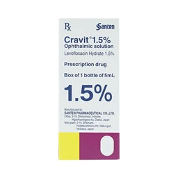 Thuốc nhỏ mắt Cravit 1.5% Santen điều trị viêm bờ mi, viêm túi lệ, lẹo (5ml)