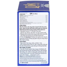 Viên uống giúp giảm rụng tóc hối đầu ở nam giới Qik Hair For Men (30 viên)