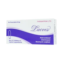 Viên đặt âm đạo Lacves Farmaprim điều trị viêm âm đạo (2 vỉ x 5 viên)