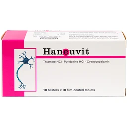 Thuốc Haneuvit Hasan điều trị rối loạn do thiếu vitamin B1, B6, B12 (10 vỉ x 10 viên)