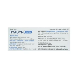 Thuốc tiêm Hyasyn Forte Shinpoong Deawoo điều trị viêm khớp gối (3 cây x 2ml)
