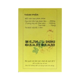 Thuốc Đan Sâm - Tam Thất phòng và trị chứng đau thắt ngực, đau nhói vùng tim do huyết ứ (40 viên)