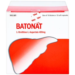 Thuốc Batonat 400mg Phil điều trị bệnh viêm gan cấp tính, viêm gan mạn tính (10 vỉ x 10 viên)