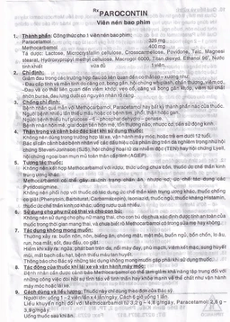 Viên nén Parocontin Tipharco giảm đau co thắt cơ xương, đau căng cơ, bong gân (3 vỉ x 10 viên)