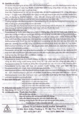 Viên nén Parocontin Tipharco giảm đau co thắt cơ xương, đau căng cơ, bong gân (3 vỉ x 10 viên)