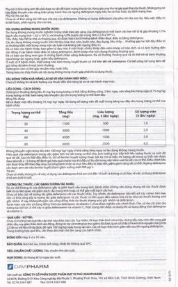 Thuốc Paolucci 500mg DaViPharm điều trị dư thừa sắt trong cơ thể (3 vỉ x 10 viên)