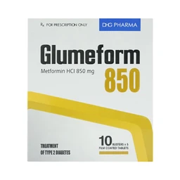 Thuốc Glumeform 850 DHG điều trị bệnh đái tháo đường típ 2 (10 vỉ x 5 viên)