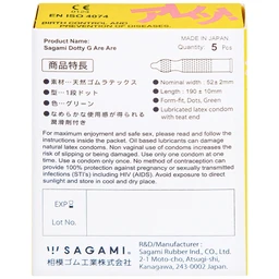 Bao cao su Sagami Are - Are có gân và chấm nổi  phòng tránh thai và các bệnh lây qua đường tình dục (5 cái)