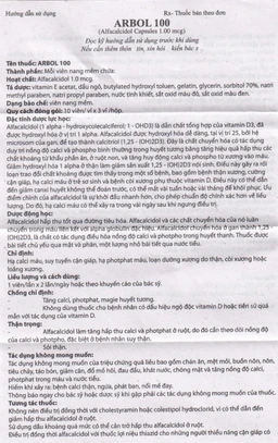 Thuốc Arbol-100 Olive Healthcare dùng trong hạ canxi máu, suy tuyến cận giáp (3 vỉ x 10 viên)