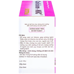 Dung dịch uống Calcium-NIC Extra bổ sung canxi và vitamin (20 ống x 5ml)