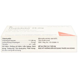 Thuốc Clopidolut 75mg Hasan phòng ngừa các biến cố do xơ vữa động mạch (3 vỉ x 14 viên)