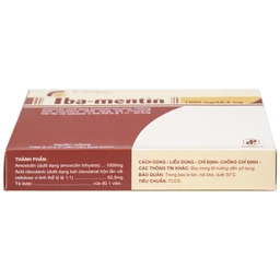 Thuốc Iba-Mentin 1000mg/62.5mg Pharbaco điều trị viêm Amidan, viêm xoang, viêm phế quản (2 vỉ x 7 viên)