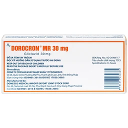 Thuốc Dorocron MR 30mg Domesco điều trị đái tháo đường típ 2 (2 vỉ x 30 viên)