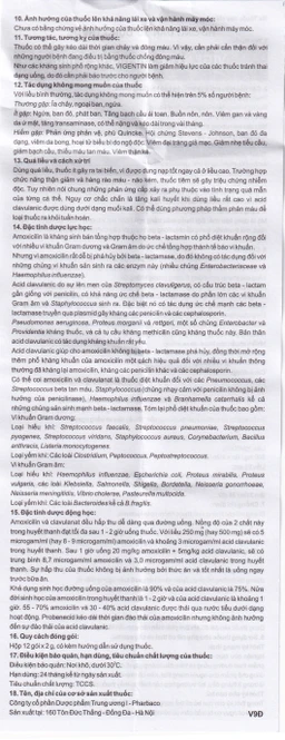 Thuốc bột pha hỗn dịch uống Vigentin 500mg/62,5mg Pharbaco điều trị các chứng nhiễm khuẩn (12 gói x 2g)