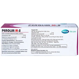 Viên nén Perglim M-2 Mega We Care điều trị bệnh đái tháo đường típ 2 (5 vỉ x 20 viên)