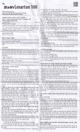 Thuốc Savi Losartan 100 điều trị tăng huyết áp (3 vỉ x 10 viên)