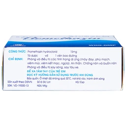 Thuốc Promethazin 15mg Nadyphar phòng và điều trị các tình trạng dị ứng, chống nôn (5 vỉ x 20 viên)  