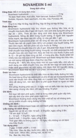 Dung dịch uống Novahexin 4mg Phương Đông điều trị rối loạn tiết dịch phế quản (30 ống x 5ml)