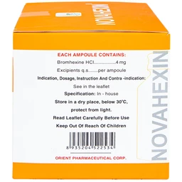 Dung dịch uống Novahexin 4mg Phương Đông điều trị rối loạn tiết dịch phế quản (30 ống x 5ml)