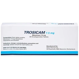 Thuốc Trosicam 7.5mg Alpex Pharma điều trị viêm đau xương khớp (3 vỉ x 10 viên)