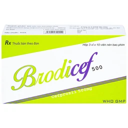 Thuốc Brodicef 500 Hà Tây điều trị nhiễm trùng (3 vỉ x 10 viên)