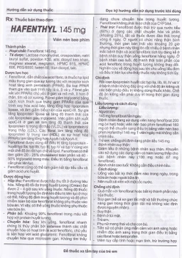 Thuốc Hafenthyl 145mg Hasan điều trị rối loạn lipoprotein huyết (3 vỉ x 10 viên)