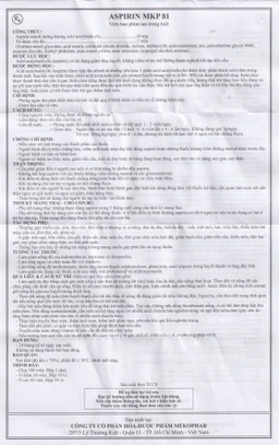 Thuốc Aspirin MKP 81 Mekophar phòng ngừa nhồi máu cơ tim, đột quỵ (10 vỉ x 10 viên)