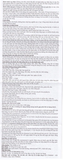 Thuốc Esomeprazol 40-HV điều trị trào ngược dạ dày, thực quản (3 vỉ x 10 viên)