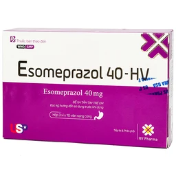 Thuốc Esomeprazol 40-HV điều trị trào ngược dạ dày, thực quản (3 vỉ x 10 viên)