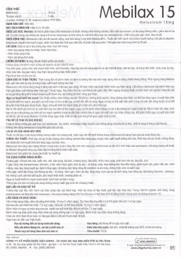 Thuốc Mebilax 15 DHG điều trị viêm đau cơ xương khớp (2 vỉ x 10 viên) 