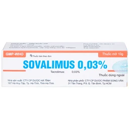 Thuốc mỡ Sovalimus 0.03% Hadiphar điều trị viêm da (10g)