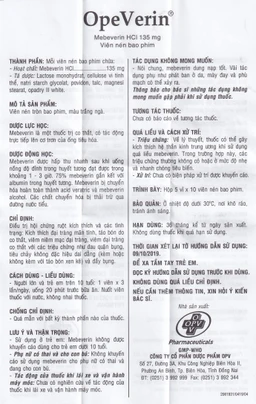 Thuốc OpeVerin 135mg OPV điều trị hội chứng ruột kích thích (5 vỉ x 10 viên)