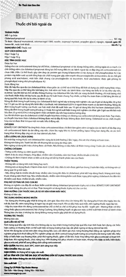 Thuốc bôi ngoài da Benate Fort Ointment Merap điều trị viêm da, vảy nến (10g)