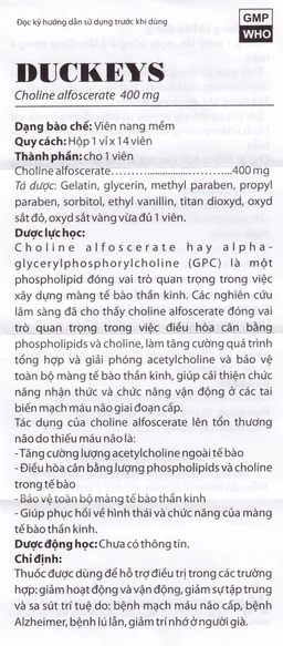 Thuốc Duckeys Mediplantex hỗ trợ điều trị triệu chứng bệnh azheimer (1 vỉ x 14 viên)