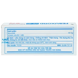Thuốc Febuxotid VK 40 An Thiên điều trị tăng acid uric máu mãn tính (3 vỉ x 10 viên)