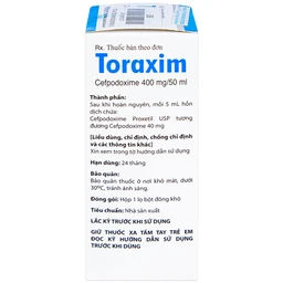 Bột pha hỗn dịch uống Toraxim 400mg/50ml Deltapharm điều trị câc chứng nhiễm khuẩn (50ml)