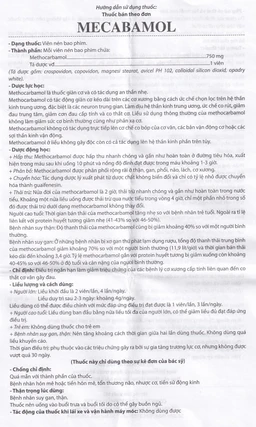 Viên nén Mecabamol 750mg Hà Tây điều trị các bệnh lý cơ xương cấp tính (6 vỉ x 10 viên)