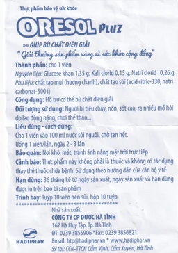 Viên sủi giúp bù chất điện giải Oresol Pluz Hadiphar (10 viên)