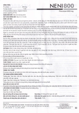 Viên nén Neni 800 DHG điều trị triệu chứng chóng mặt, nhức đầu, mê sảng nặng (3 vỉ x 10 viên)