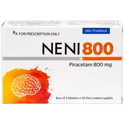 Viên nén Neni 800 DHG điều trị triệu chứng chóng mặt, nhức đầu, mê sảng nặng (3 vỉ x 10 viên)
