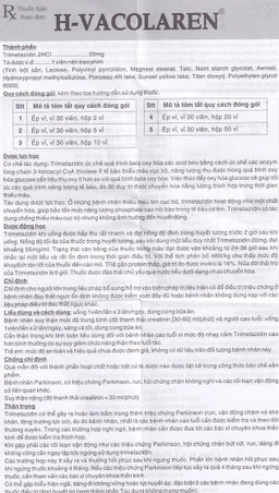 Thuốc H-Vacolaren 20mg Vacopharm điều trị đau thắt ngực (2 vỉ x 30 viên)