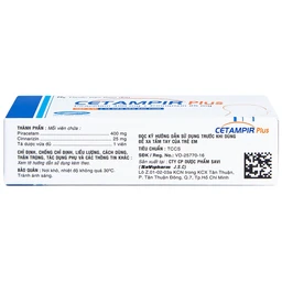 Thuốc Cetampir Plus 400mg/25mg SaVipharm điều trị rối loạn thiểu năng vỏ não, động kinh, giảm trí nhớ (3 vỉ x 10 viên)