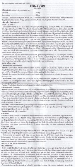 Thuốc Simze Plus 20mg/10mg Dược 3-2 cải thiện mức độ Cholesterol toàn phần (3 vỉ x 10 viên)